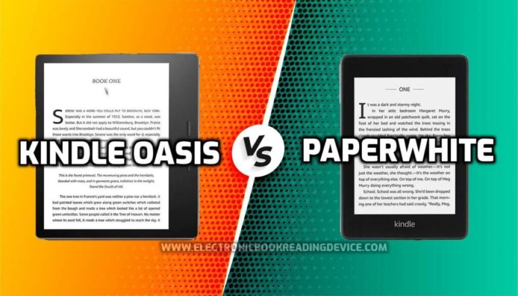 kindle oasis vs paperwhite side by side